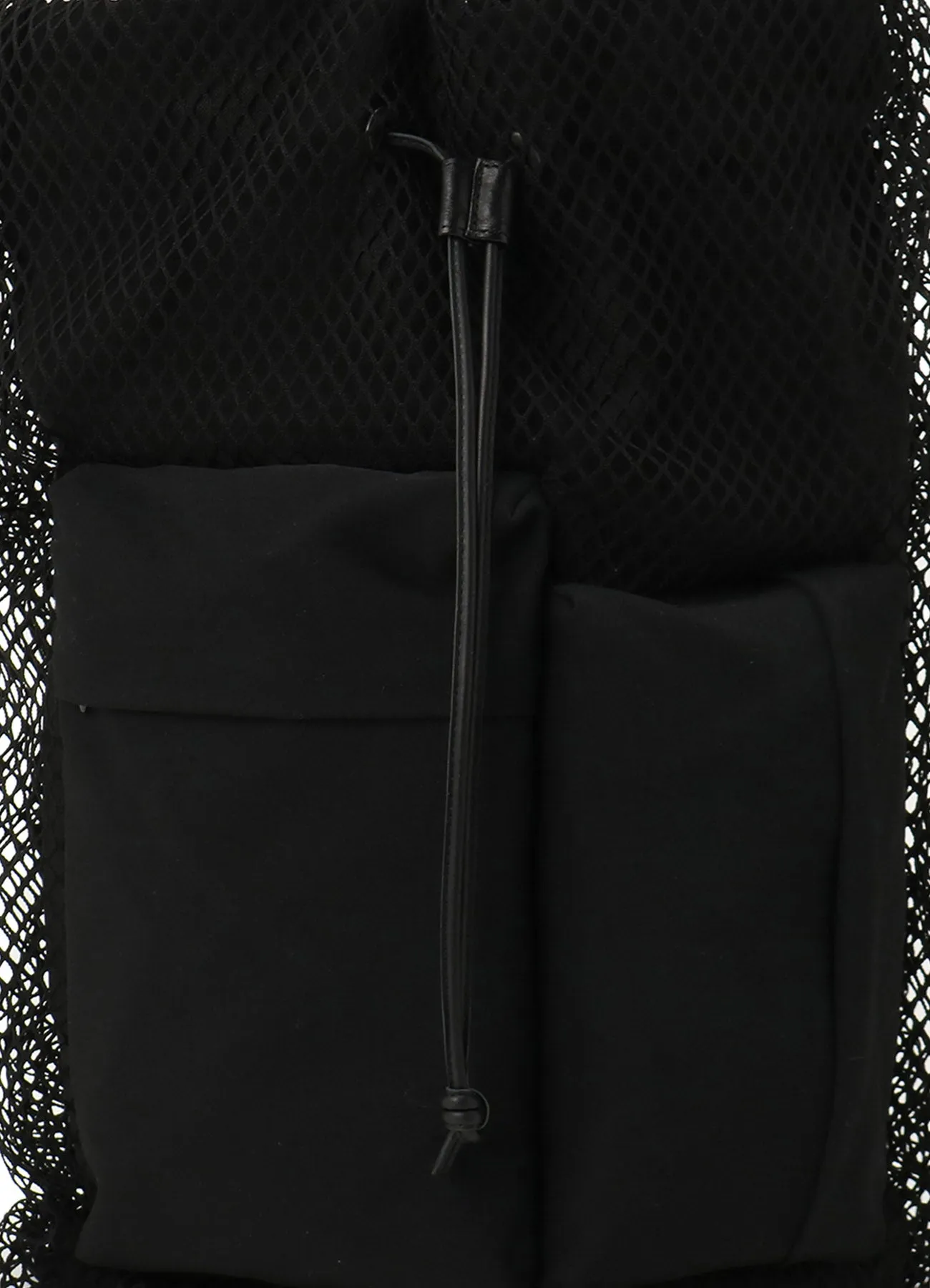 DIAMOND NET/LEATHER COMBINATION BIG POUCH