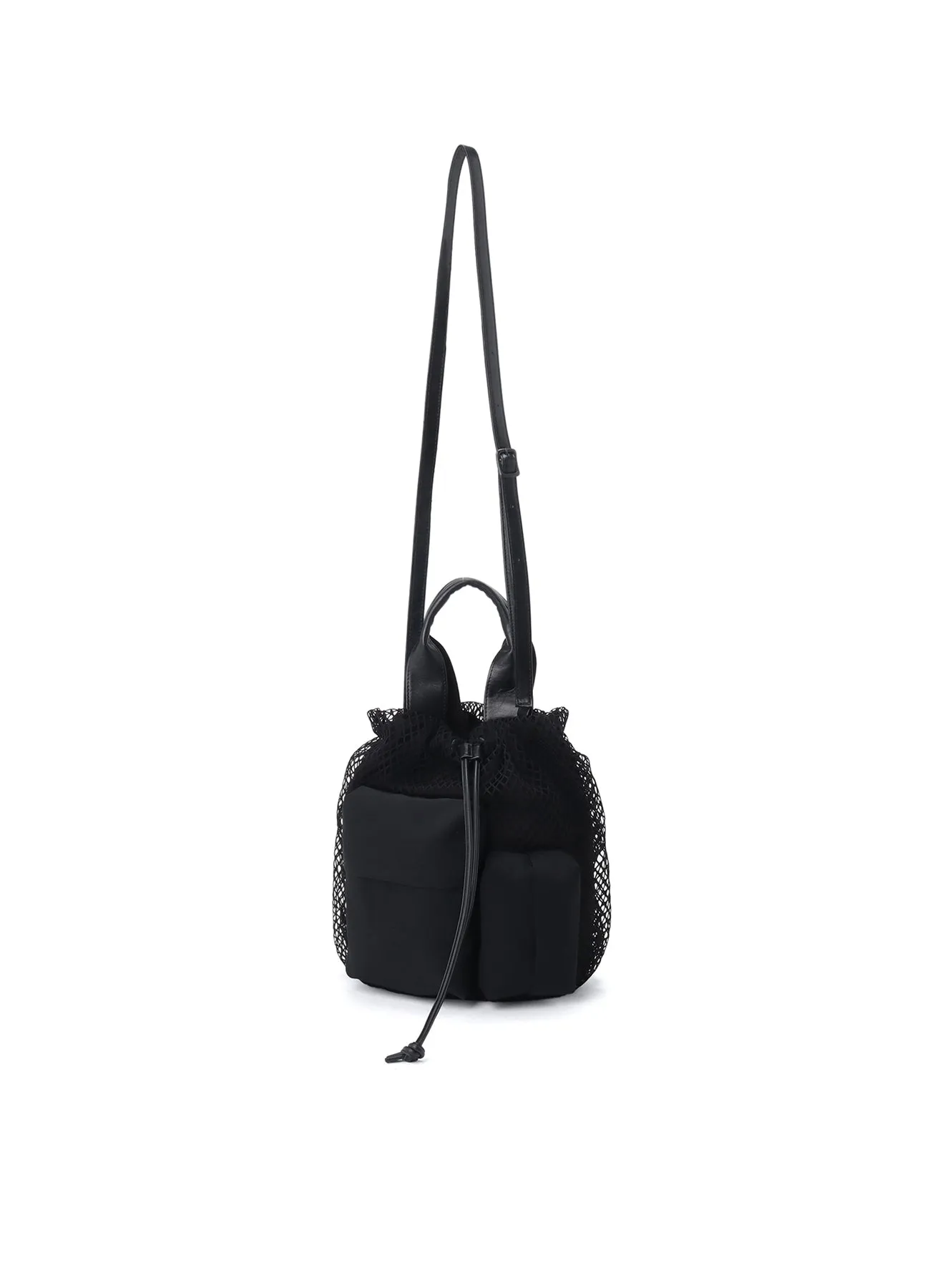 DIAMOND NET/LEATHER COMBINATION SHOULDER BAG