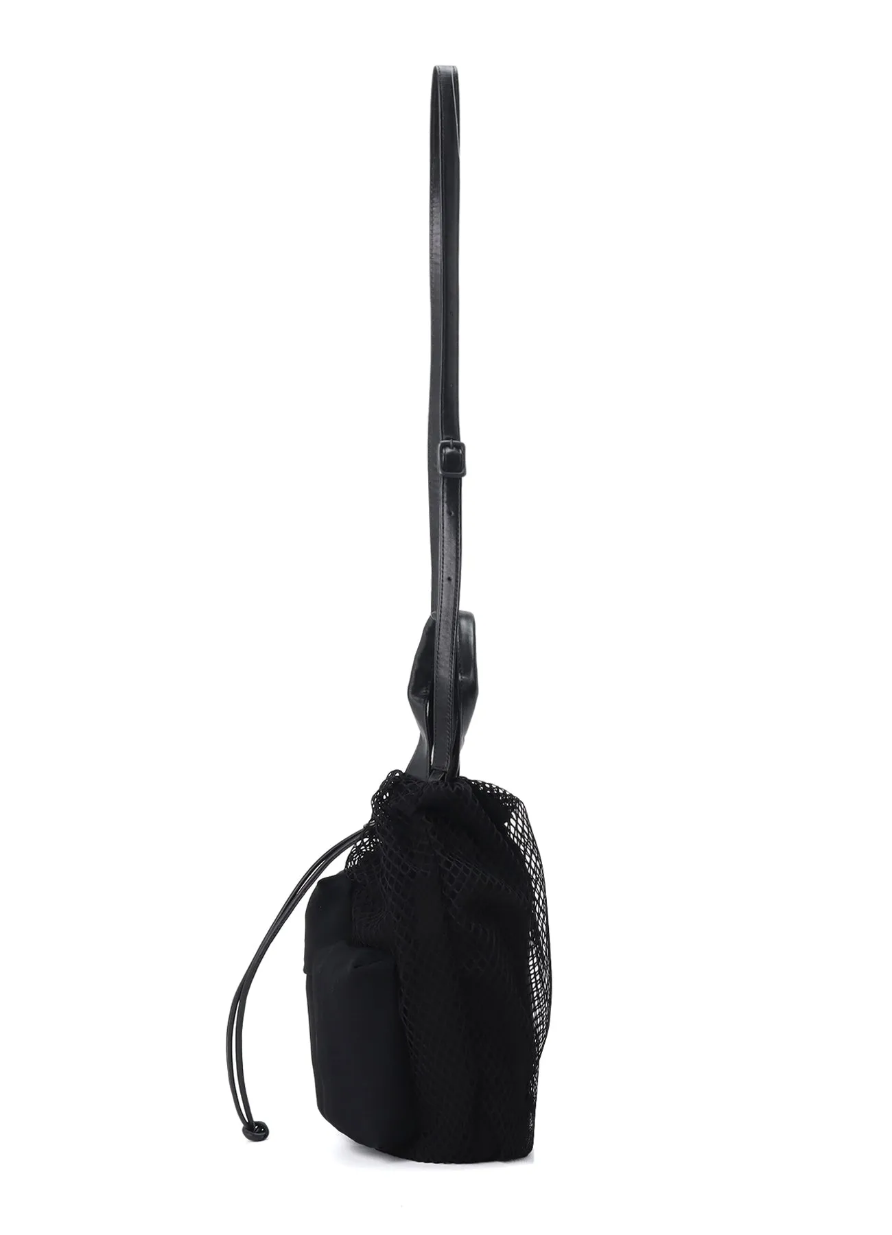 DIAMOND NET/LEATHER COMBINATION SHOULDER BAG