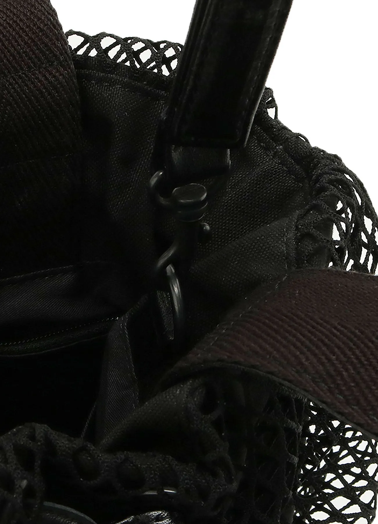 DIAMOND NET/LEATHER COMBINATION SHOULDER BAG