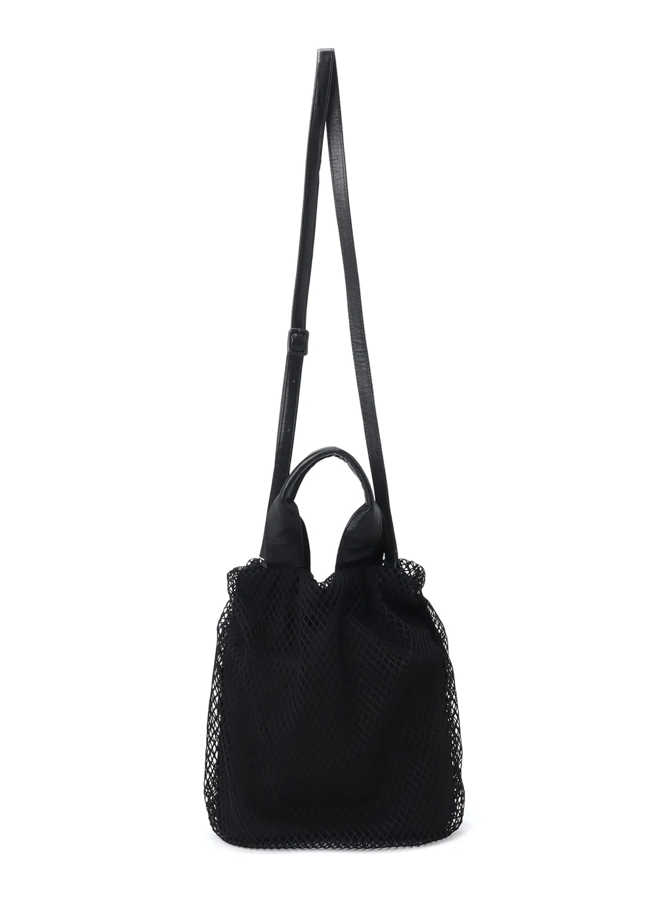 DIAMOND NET/LEATHER COMBINATION SHOULDER BAG