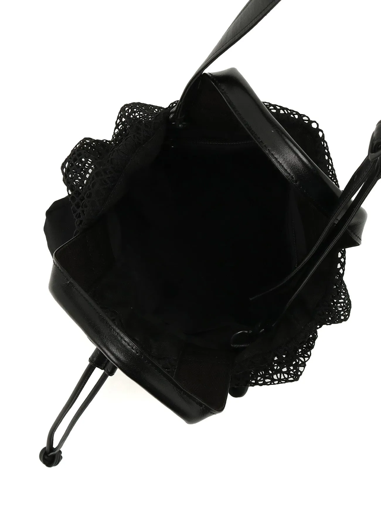 DIAMOND NET/LEATHER COMBINATION SHOULDER BAG