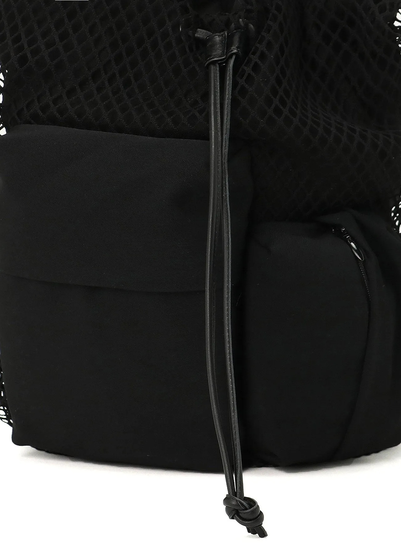 DIAMOND NET/LEATHER COMBINATION SHOULDER BAG