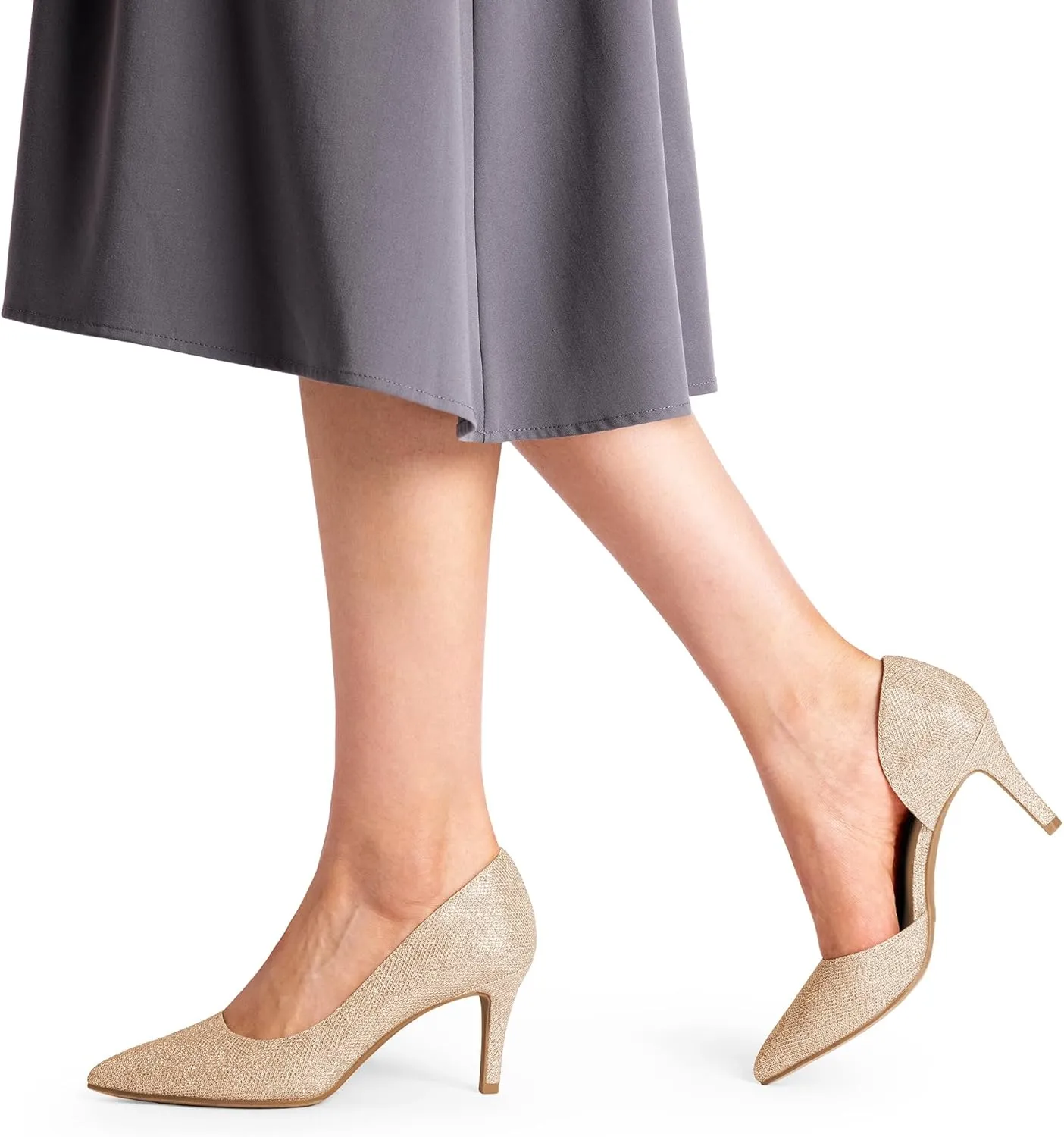 DREAM PAIRS Women's Dress High Heels Pumps Closed Pointed Toe Stiletto D'Orsay Shoes for Wedding Party