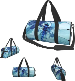 Duffle Bags Art Blue Dragonfly Gym Bag for Men Women Waterproof Travel Duffle Bags Convertible Carry on Garment Bag for Travel Sports