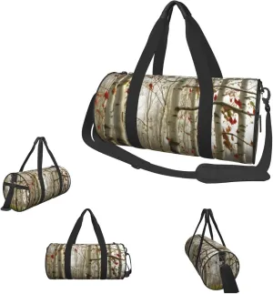 Duffle Bags Birch Trees Gym Bag for Men Women Waterproof Travel Duffle Bags Convertible Carry on Garment Bag for Travel Sports