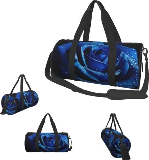 Duffle Bags Blue rose Gym Bag for Men Women Waterproof Travel Duffle Bags Convertible Carry on Garment Bag for Travel Sports