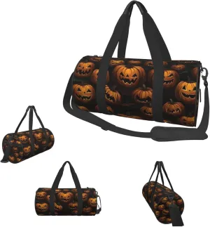 Duffle Bags Halloween Pumpkin Patterns Gym Bag for Men Women Waterproof Travel Duffle Bags Convertible Carry on Garment Bag for Travel Sports
