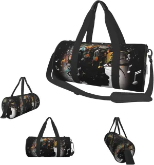 Duffle Bags Music image Gym Bag for Men Women Waterproof Travel Duffle Bags Convertible Carry on Garment Bag for Travel Sports