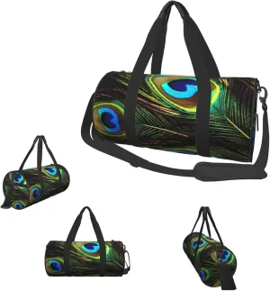 Duffle Bags Peacock Feathers Gym Bag for Men Women Waterproof Travel Duffle Bags Convertible Carry on Garment Bag for Travel Sports