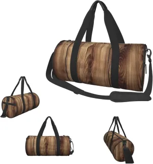 Duffle Bags Wood Grain Gym Bag for Men Women Waterproof Travel Duffle Bags Convertible Carry on Garment Bag for Travel Sports