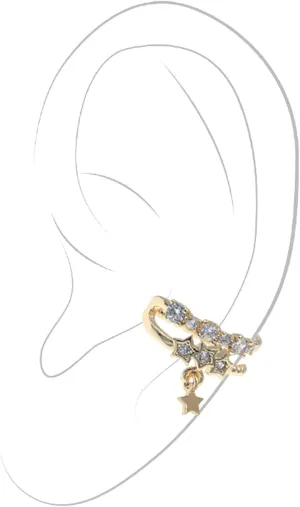 Ear Cuff  Earring Cuffs for Women  925 Sterling Silver Plated or 14K Gold Plated - Cubic Zirconia Sparkling Round Huggie Ear Cuff Crawler Earrings  Clip On Cartilage