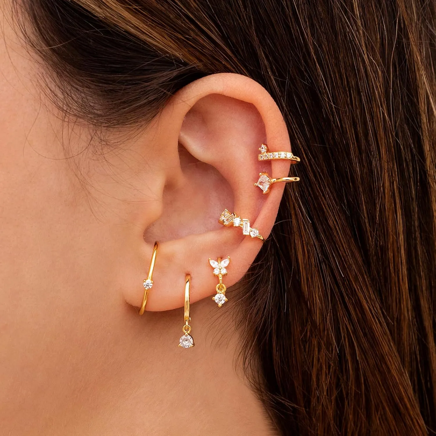 Ear Cuffs Non Piercing Gold Earring Stack Cartilage Earring for Women Trendy Helix Ear Cuff Jewelry Christmas Gifts for Women Stocking Stuffers