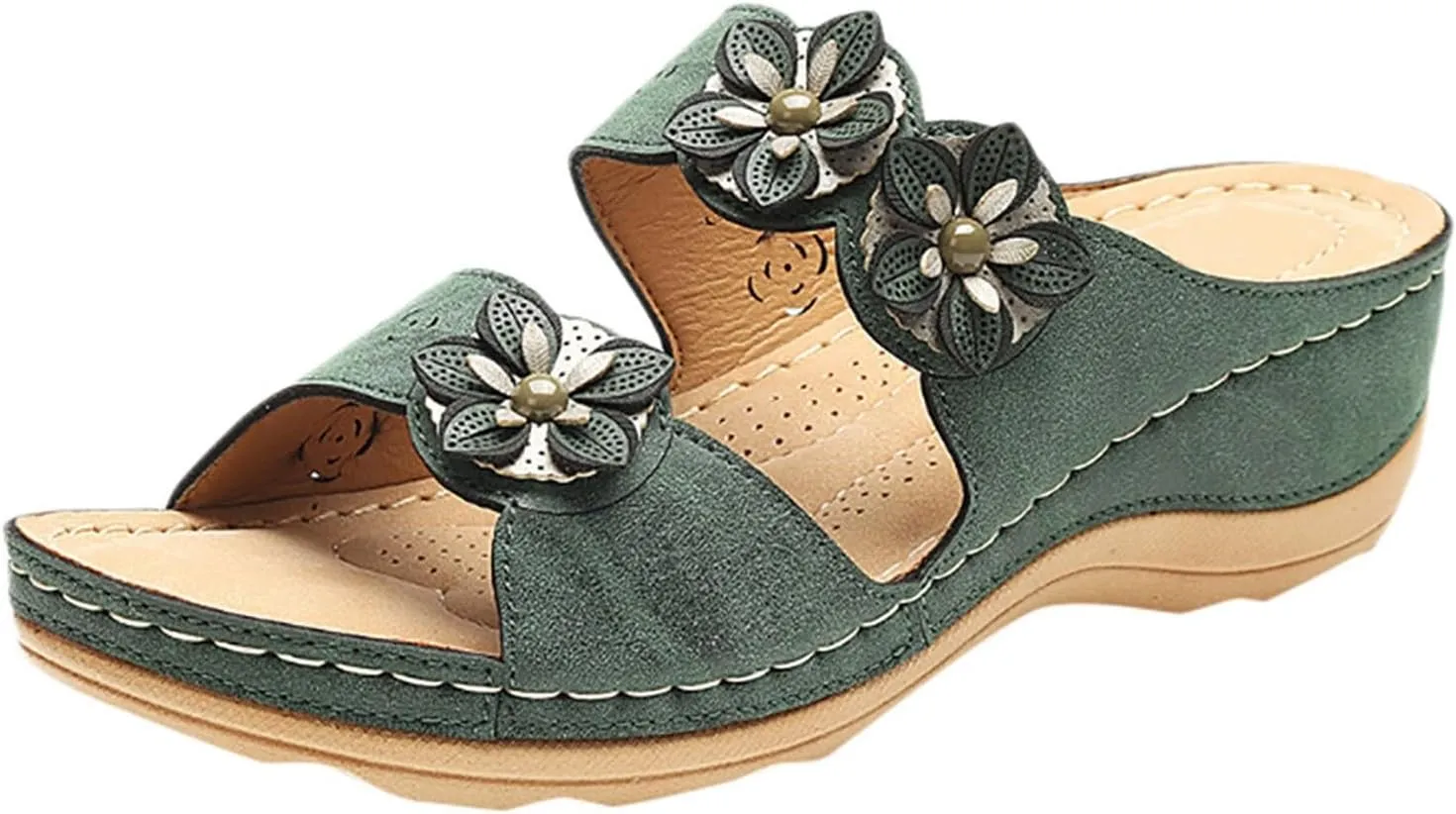 Eduavar Orthopedic Sandals for Women, Sandals for Women Dressy Summer Open Toe Sandals Slippers Comfy Travel Beach Sandals
