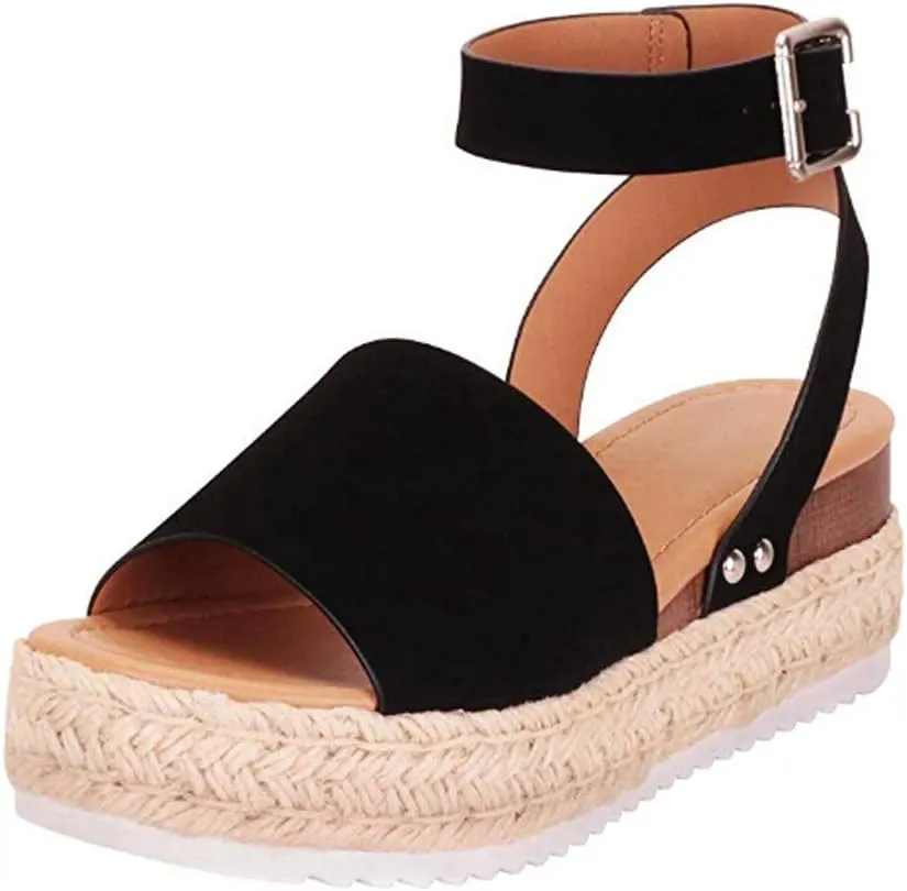 Eduavar Platform Sandals Women Dressy, Espadrille Sandals for Women Dressy Summer Platform Sandals Comfy Summer Beach Sandals
