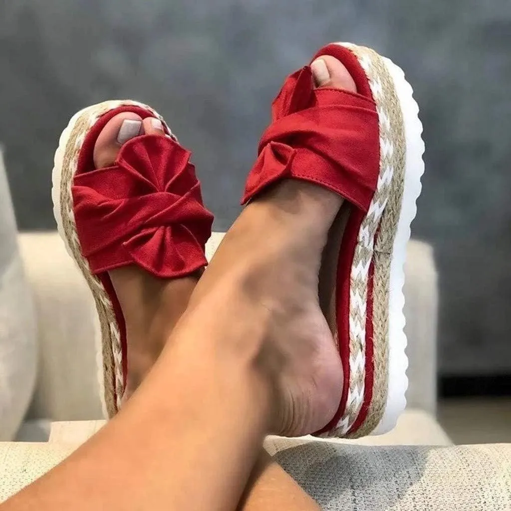 Eduavar Womens Sandals Dressy, Sandals Women Dressy Summer Espadrille Platform Sandals Open Toe Bow Tie Sandals