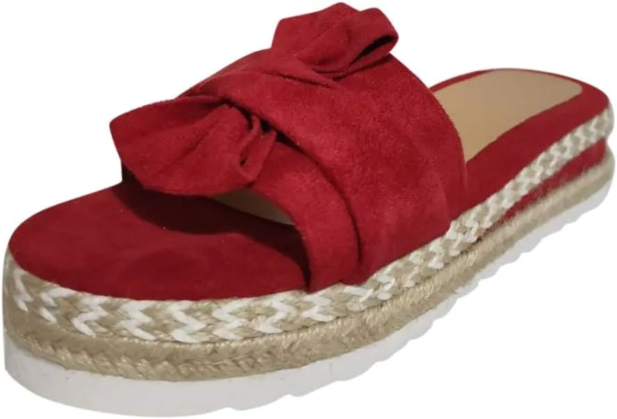 Eduavar Womens Sandals Dressy, Sandals Women Dressy Summer Espadrille Platform Sandals Open Toe Bow Tie Sandals