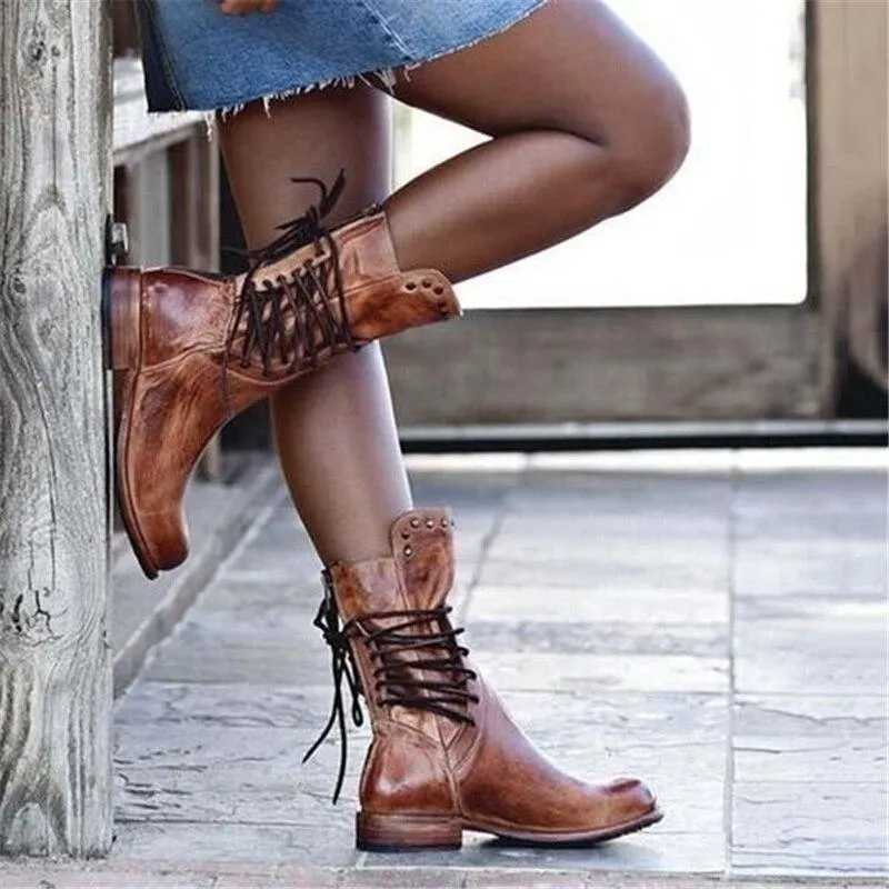 Emmy - Vintage Lace-Up Boots