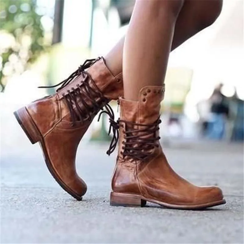 Emmy - Vintage Lace-Up Boots
