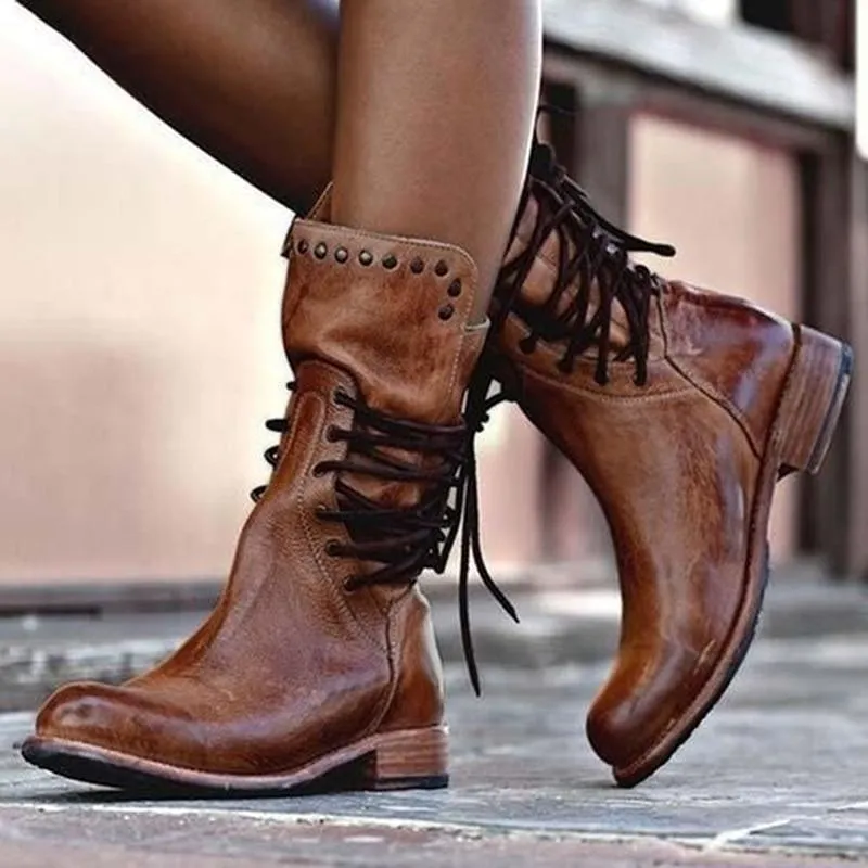 Emmy - Vintage Lace-Up Boots