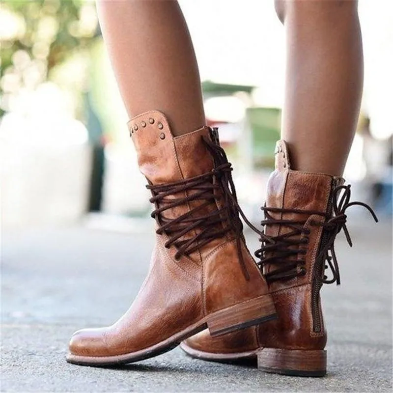 Emmy - Vintage Lace-Up Boots