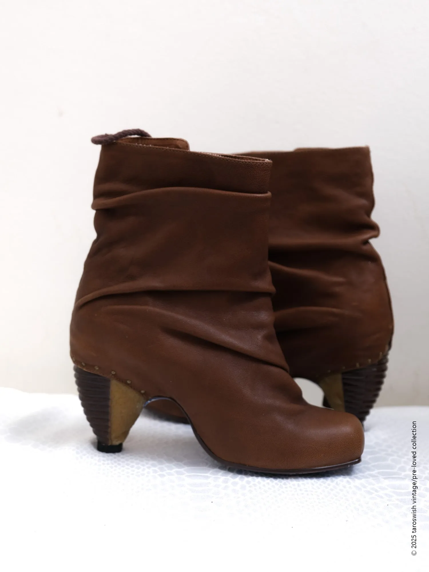   eu36 ruched lace up boots