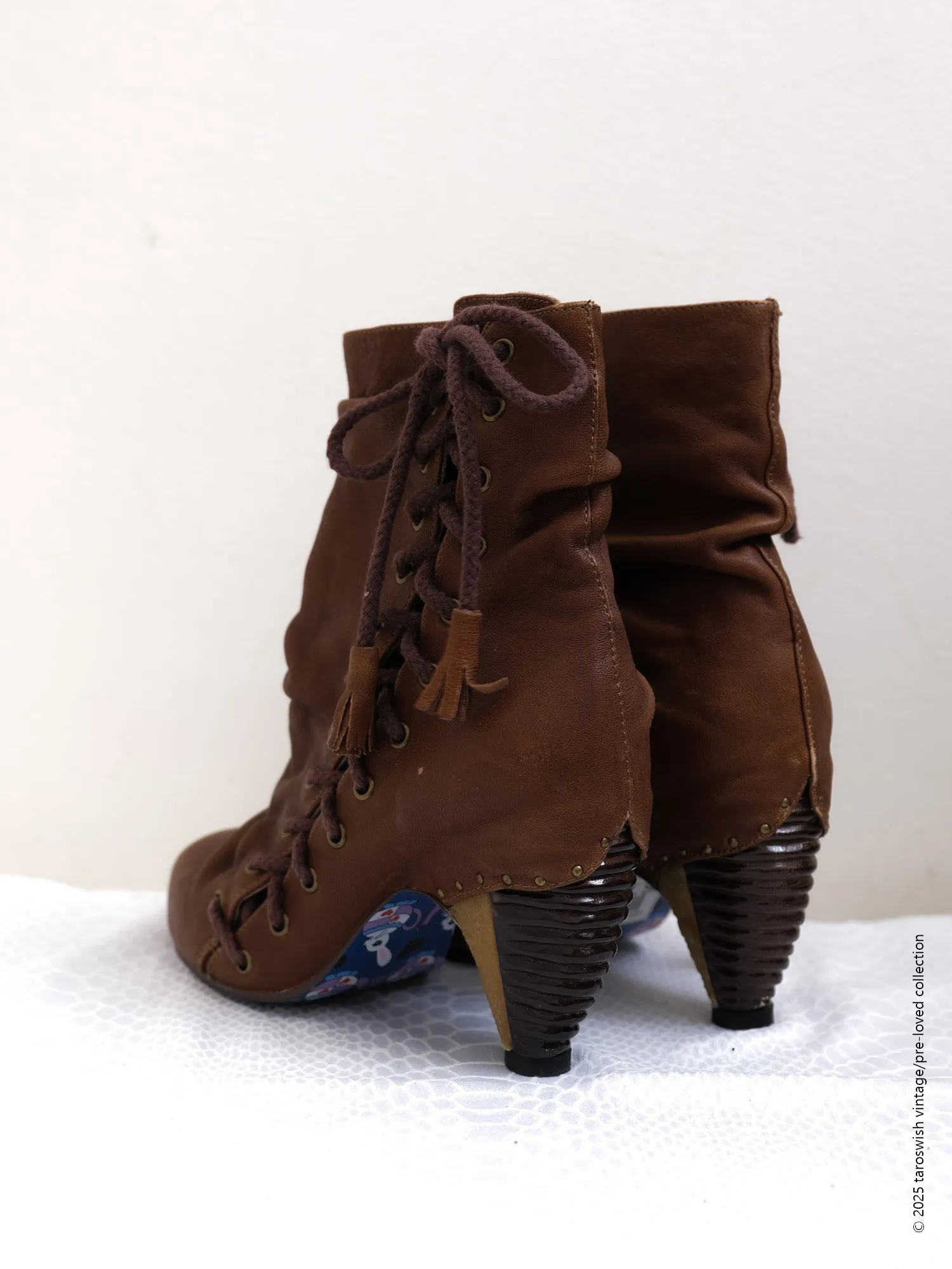   eu36 ruched lace up boots
