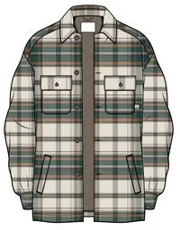 Freestyle Sherpa-Lined Overshirt - Birch/Rain Forest Check