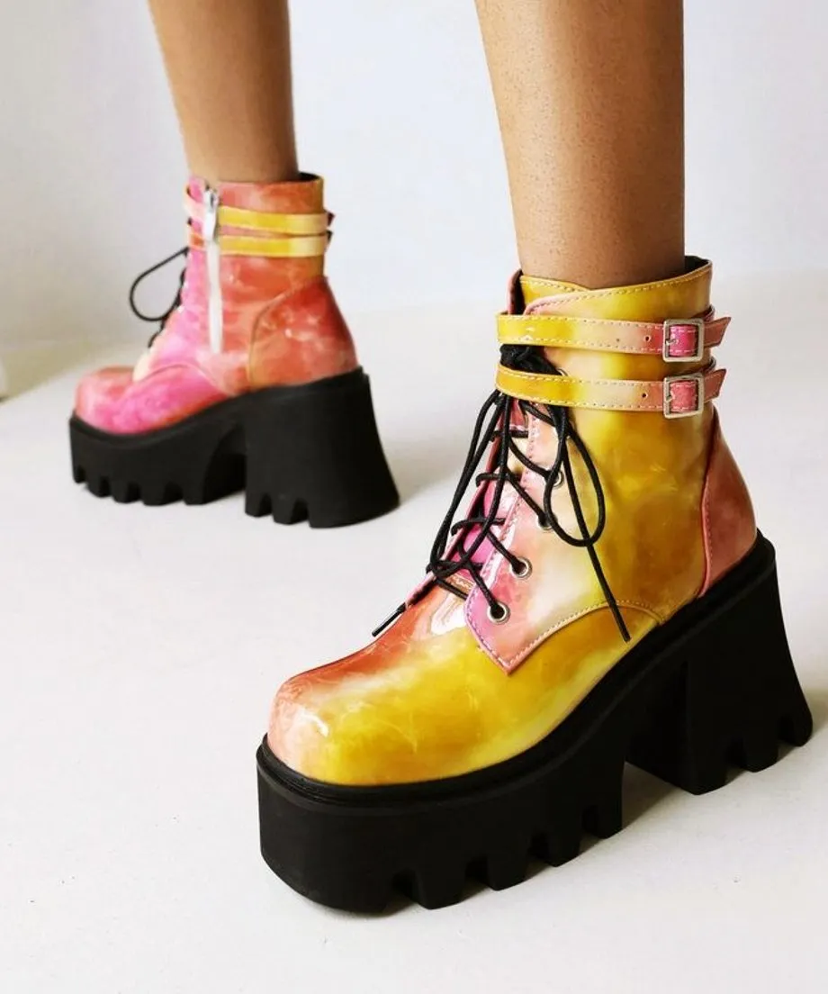 Front Lace-up Ankle Boots