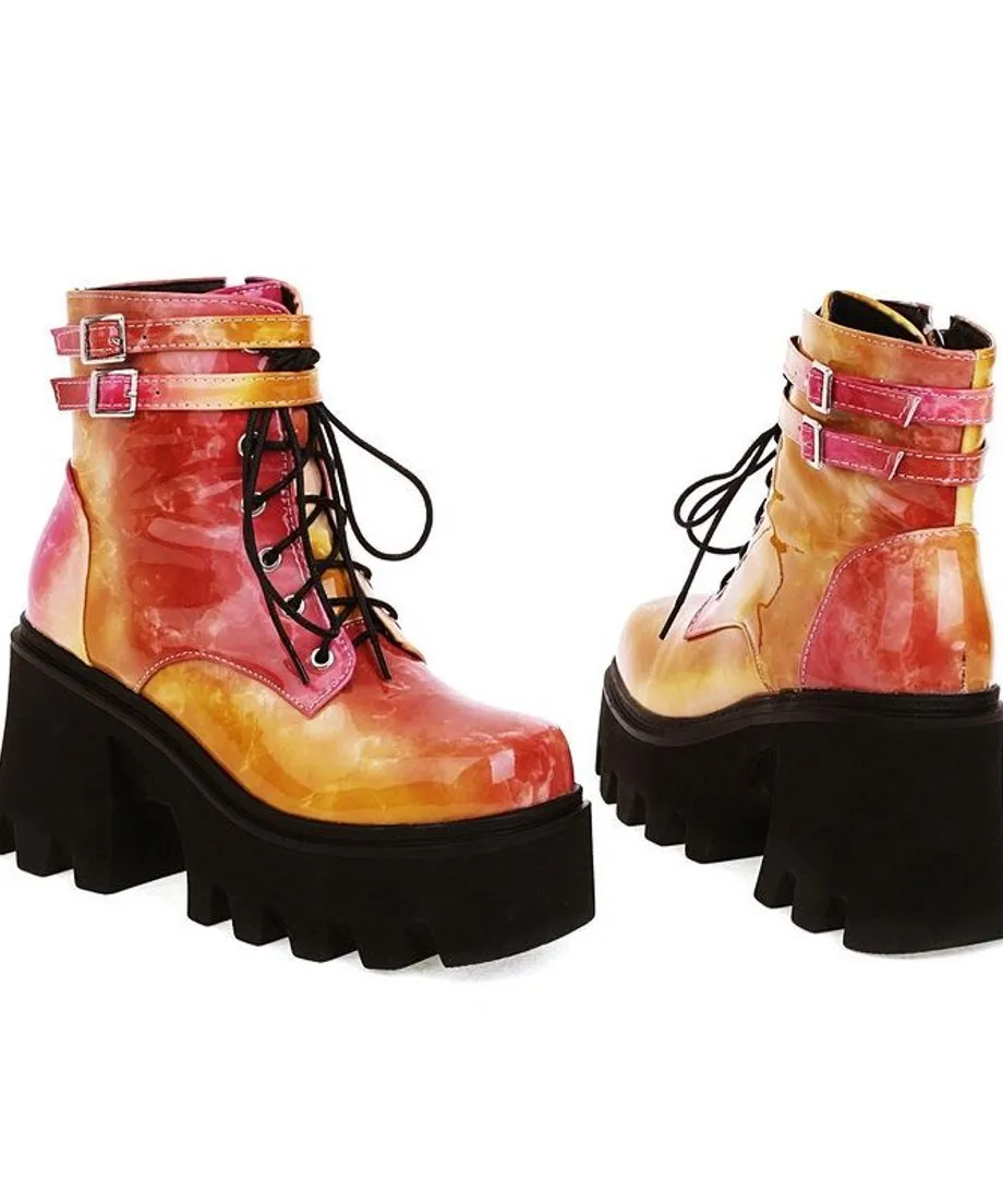 Front Lace-up Ankle Boots