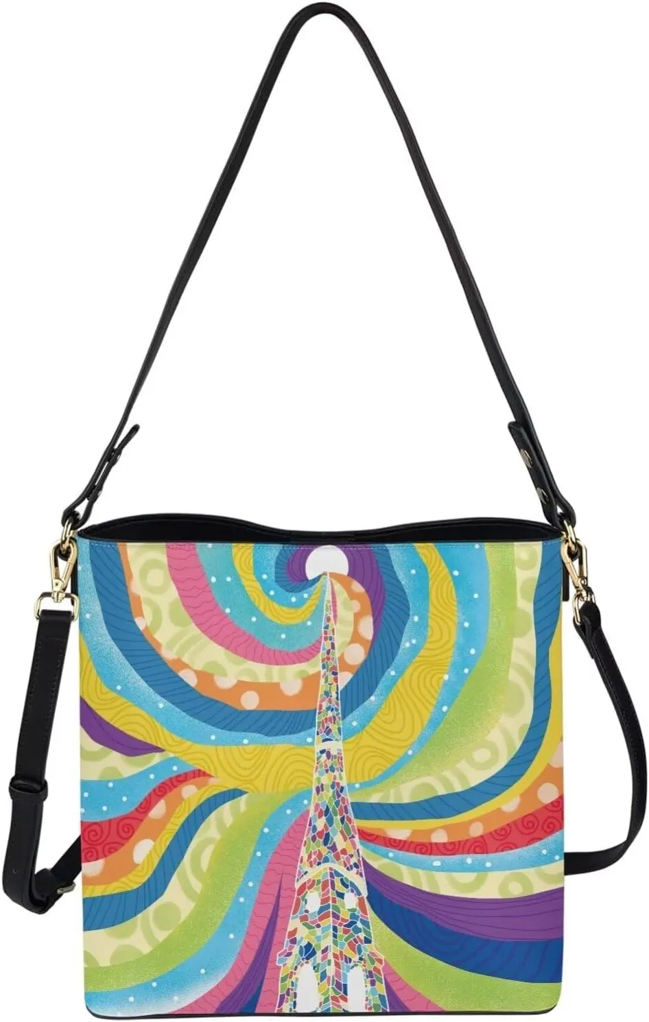 GIFTPUZZ Bucket Bags Crossbody Bucket Bags with Magnetic Snap Women's Leather Designer Handbags Tote Purses