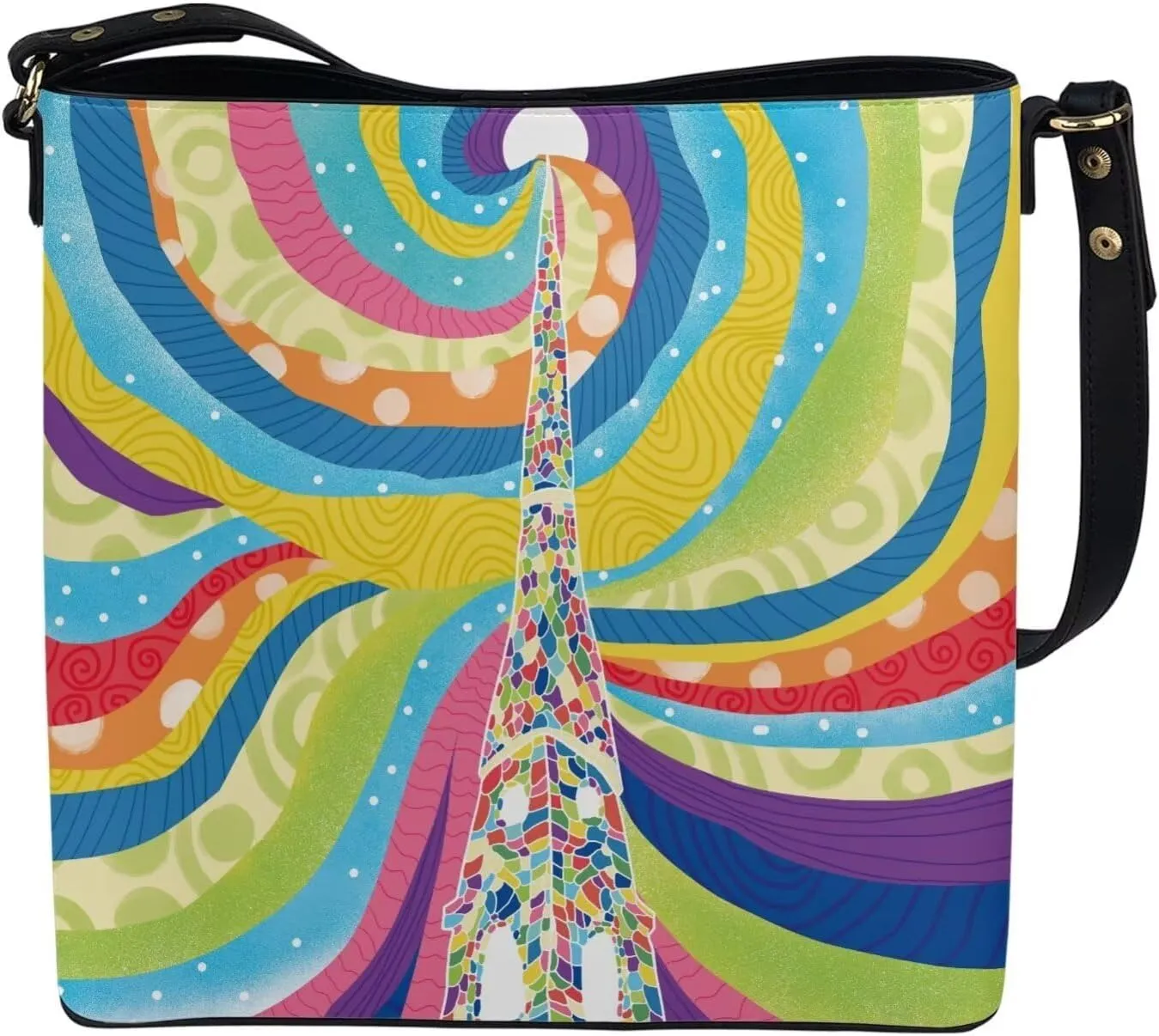 GIFTPUZZ Bucket Bags Crossbody Bucket Bags with Magnetic Snap Women's Leather Designer Handbags Tote Purses