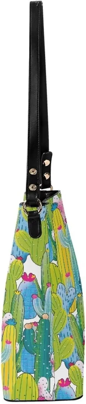 GIFTPUZZ Bucket Bags Crossbody Bucket Bags with Magnetic Snap Women's Leather Designer Handbags Tote Purses