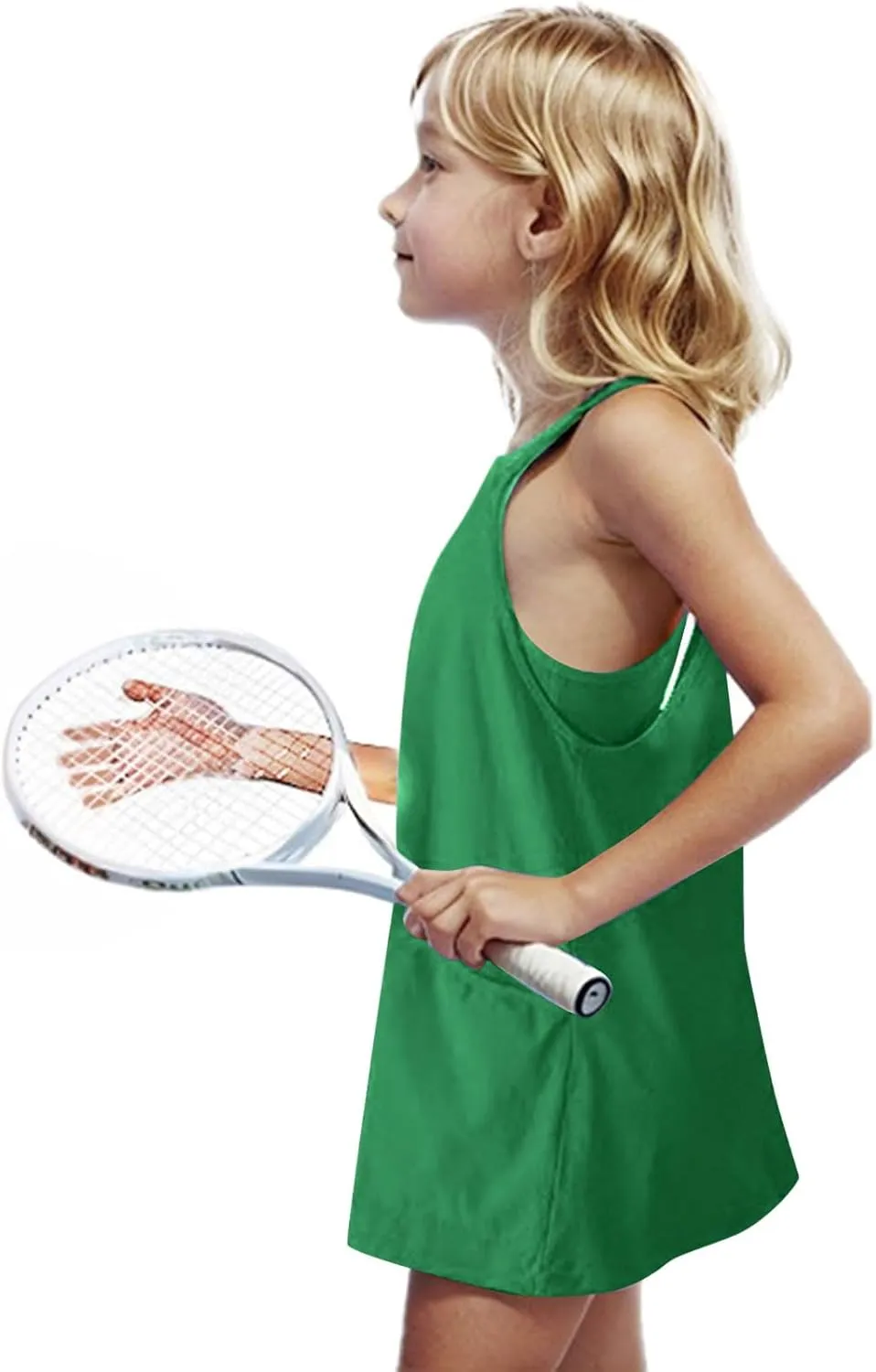 Girls Tennis Dress with Shorts Casual Summer Sleeveless Spaghetti Straps Golf Athletic Dress Trendy One Piece Romper