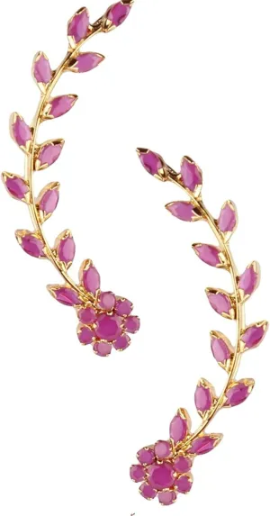 Gold Plated Pink Ear Cuffs