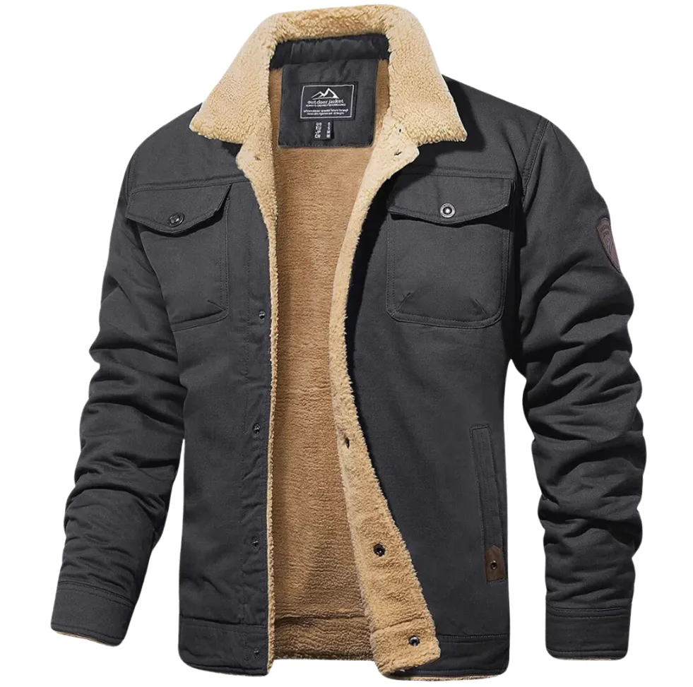GRANT Men's Sherpa-Lined Jacket  Rugged Warmth & Timeless Style
