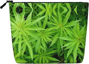 Green leaf1 Print Cosmetic Bags for Women Large Capacity Purse Travel Toiletry Zipper Storage Pouch