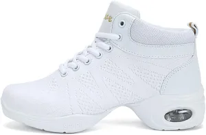 HIPPOSEUS Women's Lace-up Dance Sneakers Breathable Modern Jazz Dance Shoes Air Cushion Walking Dance Sport Shoe,Model 708