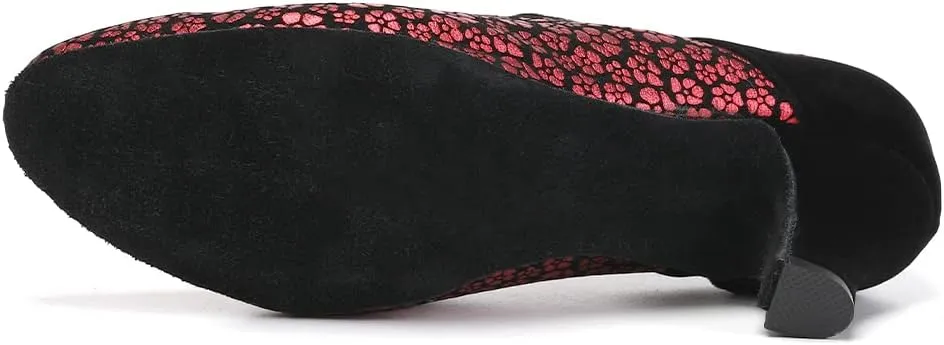 HIPPOSEUS Women's Latin Dance Shoes Closed Toe Ballroom Salsa Practice Dance Shoes Open Toe,Model YCL318