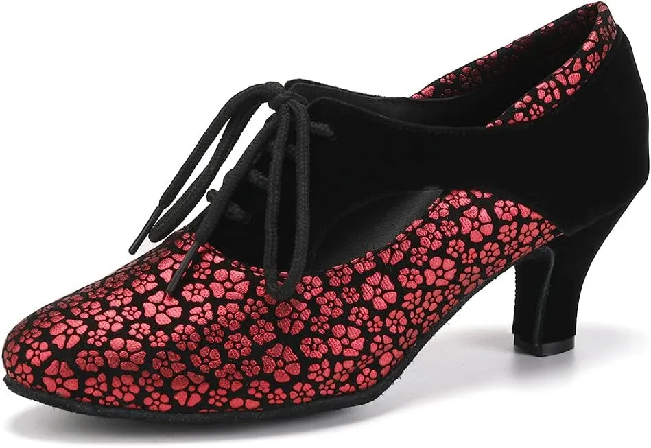 HIPPOSEUS Women's Latin Dance Shoes Closed Toe Ballroom Salsa Practice Dance Shoes Open Toe,Model YCL318