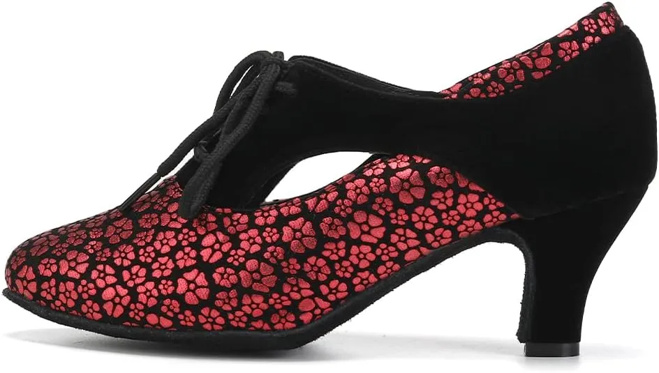HIPPOSEUS Women's Latin Dance Shoes Closed Toe Ballroom Salsa Practice Dance Shoes Open Toe,Model YCL318