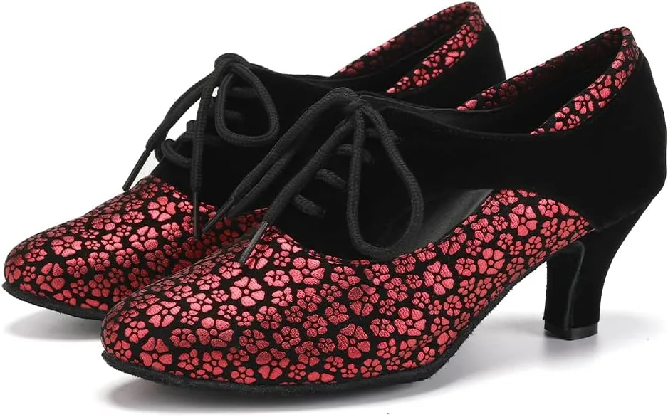 HIPPOSEUS Women's Latin Dance Shoes Closed Toe Ballroom Salsa Practice Dance Shoes Open Toe,Model YCL318