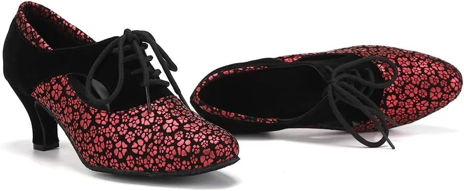 HIPPOSEUS Women's Latin Dance Shoes Closed Toe Ballroom Salsa Practice Dance Shoes Open Toe,Model YCL318