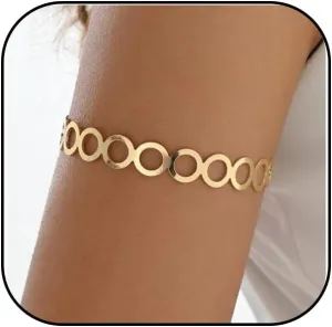 INENIMARTJ Gold Arm Cuff Jewelry for Women Minimalist Layered Bangle Armband Armlet Gold Silver Arm Cuff Upper Bangle Bracelet for Women