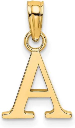 JewelryWeb 10k Gold Block Letter Name Personalized Monogram Initial High Polish Charm 9.8x6.63mm Wide Pendant Necklace for Women
