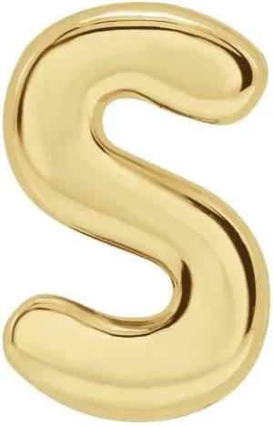 JewelryWeb 14k Yellow Gold Letter Name Personalized Monogram Initial S 6.5x3.3mm Polished Initial Slide Pendant Necklace-Pendant for Women