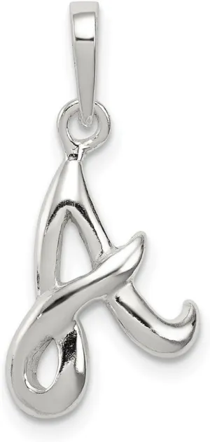 JewelryWeb 925 Sterling Silver Solid Polished Letter Name Personalized Monogram Initial Pendant Necklace 17x13mm Wide-Pendant for Women