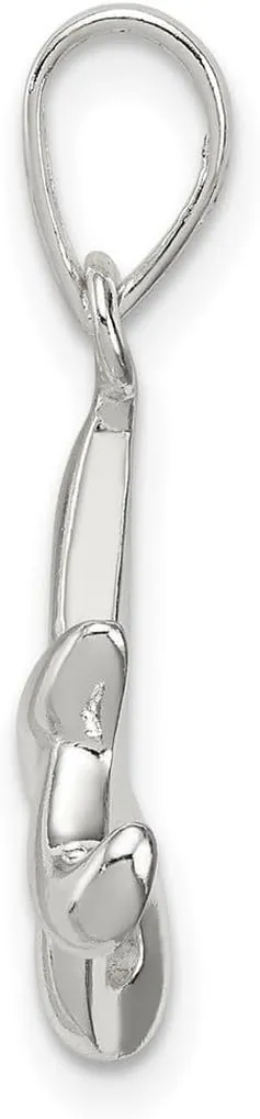 JewelryWeb 925 Sterling Silver Solid Polished Letter Name Personalized Monogram Initial Pendant Necklace 17x13mm Wide-Pendant for Women