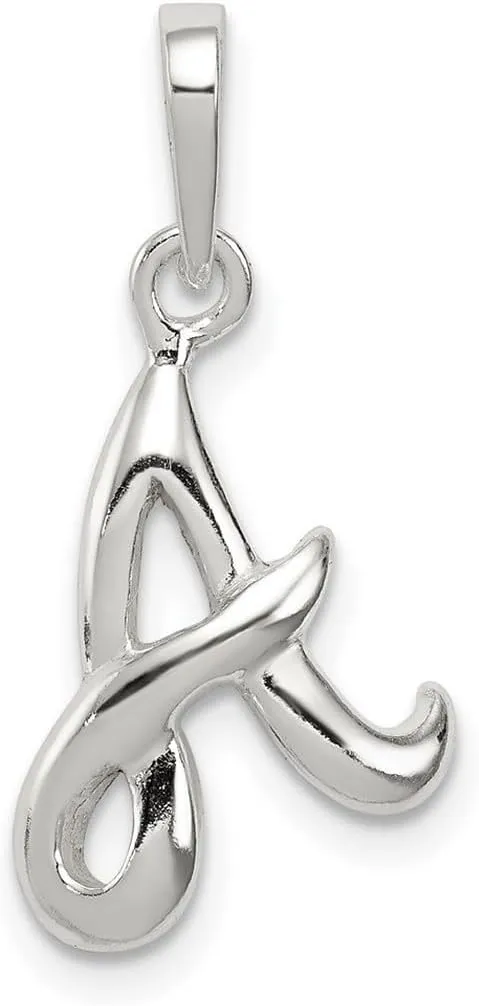 JewelryWeb 925 Sterling Silver Solid Polished Letter Name Personalized Monogram Initial Pendant Necklace 17x13mm Wide-Pendant for Women