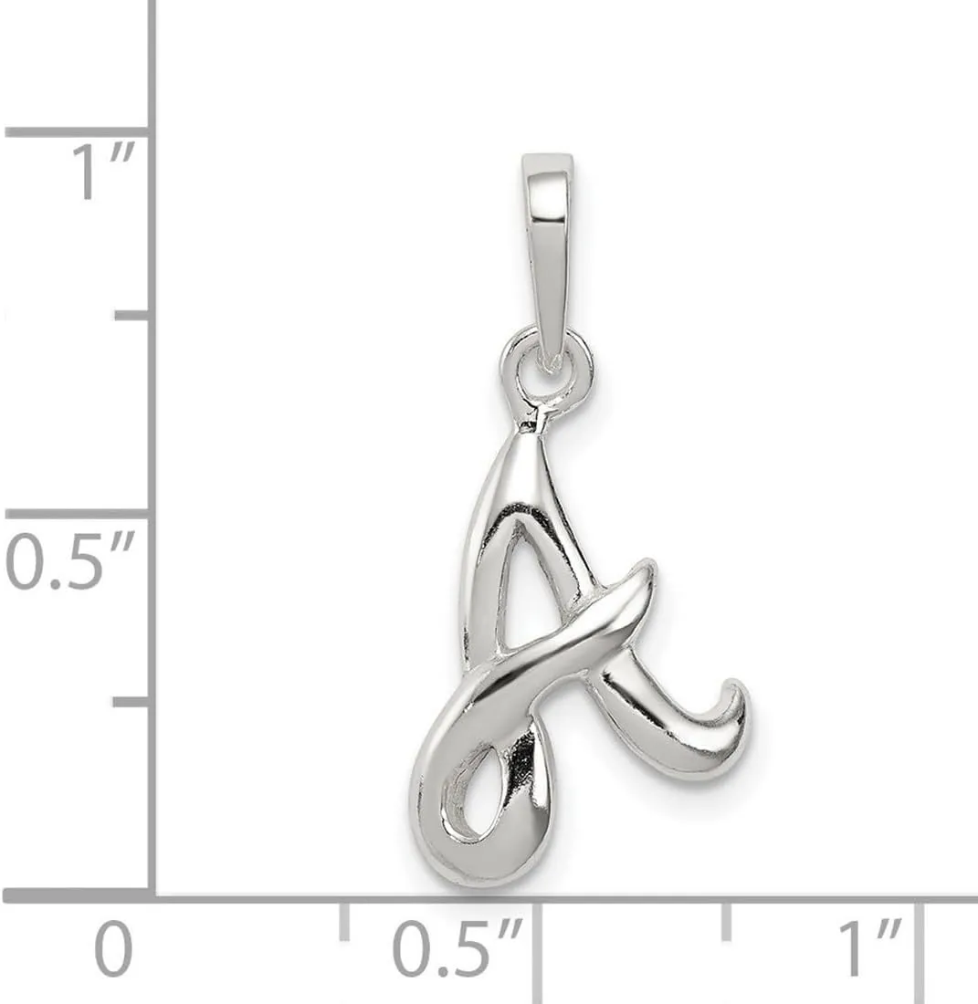 JewelryWeb 925 Sterling Silver Solid Polished Letter Name Personalized Monogram Initial Pendant Necklace 17x13mm Wide-Pendant for Women